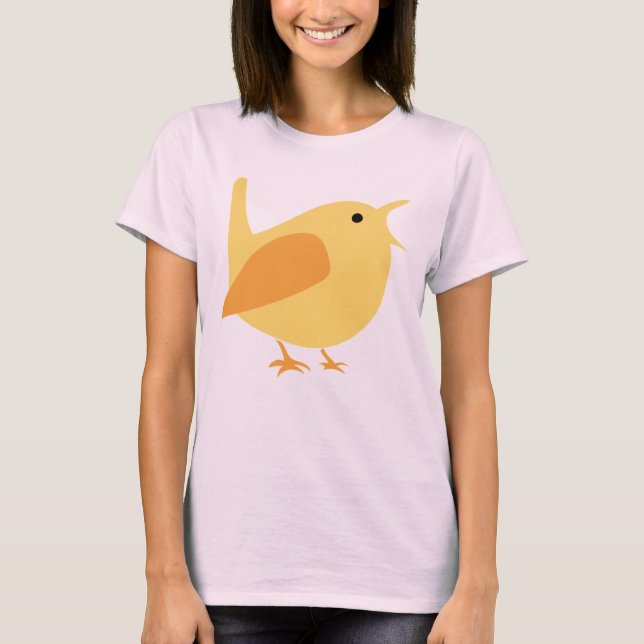 Entzückender Gesang-Vogel-Krawatten-T - Shirt (Vorderseite)