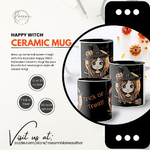 Entzückender Glücklicher Hexen Halloween Keramikbe Zweifarbige Tasse