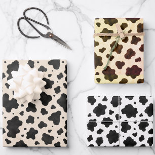 Entzückender Holstein-Kuhdruck Flachlaken-Geschenk Geschenkpapier Set