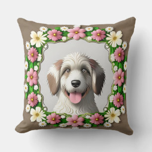 Entzückender Hund Florales Haustierliebhaber-Hausd Kissen