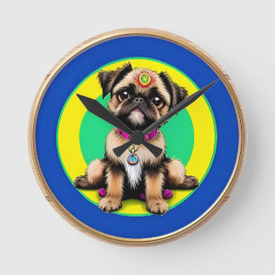 Entzückender Hund Runde Wanduhr