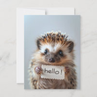 Entzückender Igel mit "Hallo!"-Schild