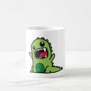 Entzückender kleiner grüner Dinosaurier Kaffeetasse