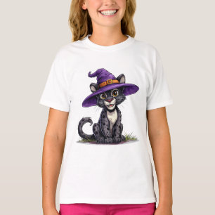 Entzückender Panther mit einem Hexenhut T-Shirt