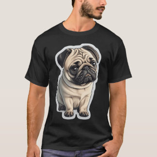 Entzückender Pug-Welpe - Whimsische Illustration T-Shirt