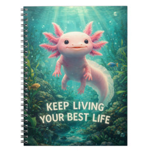 Entzückender Rosa Axolotl mit motivierendem "Beste Notizblock