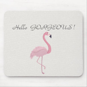 Entzückender Rosa Flamingo - Hallo Schönheit Mousepad