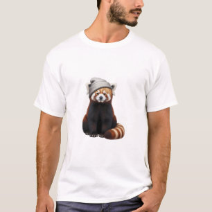 Entzückender Roter Panda mit Beanie T-Shirt