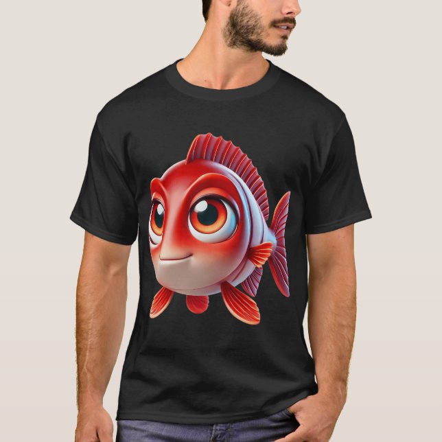 Entzückender Roter Trommelfisch T-Shirt (Vorderseite)