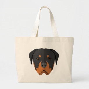 Entzückender Rottweiler Cartoon Jumbo Stoffbeutel