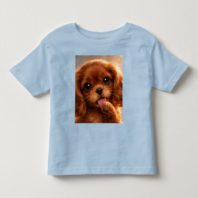 Entzückender Ruby Cavalier Spaniel Kleinkind T-shirt (Vorderseite)
