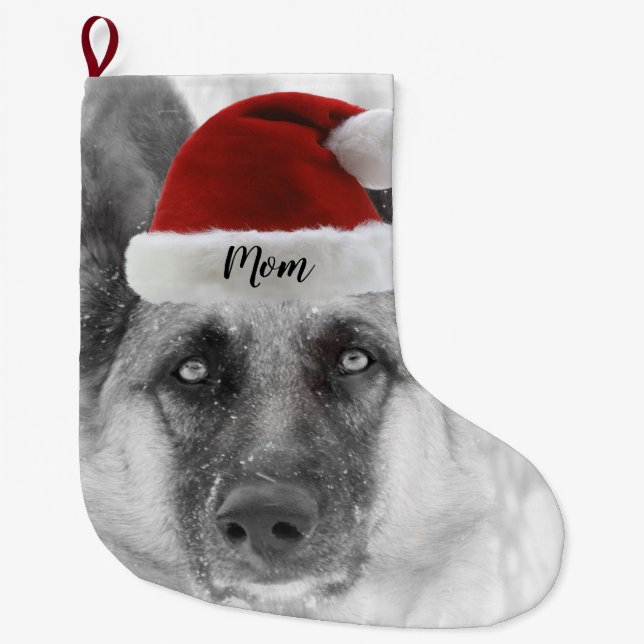 Entzückender Schäferhund-WeihnachtsStrumpf Großer Weihnachtsstrumpf (Vorderseite)