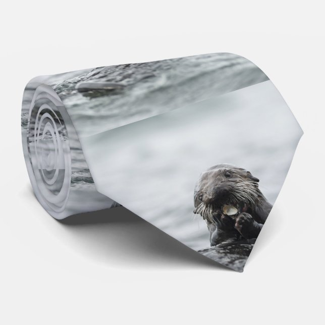 Entzückender Seeotter Krawatte (Gerollt)