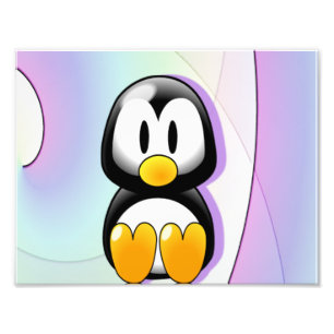 Entzückender sitzender CartoonPenguin Fotodruck