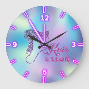 Entzückender trendiger Ombre-Holografie-Föhn Große Wanduhr