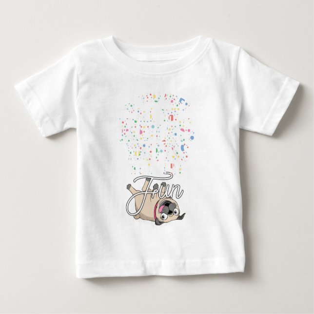 Entzückender und alberner Mops Baby T-shirt (Vorderseite)