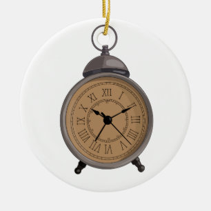Entzückender Vintage-Wecker Keramik Ornament