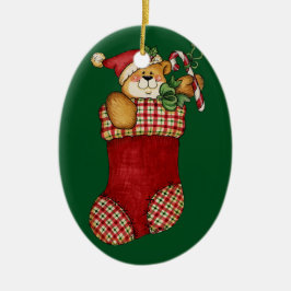 entzückender Vintager Teddybär Keramikornament