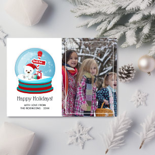 Entzückender Weihnachtsbär Schneekugel Foto-Gruß Feiertagskarte