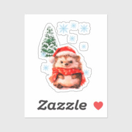 Entzückender Weihnachtsigel-Aufkleber - Festliches Aufkleber