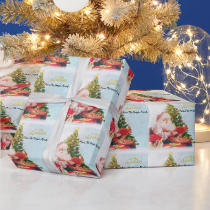 Entzückender Weihnachtsmann Tannenbaum Weihnachten Geschenkpapier