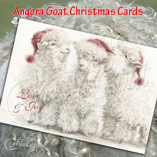 Entzückendes Angora-Ziegen-Weihnachtstrio  Karte
