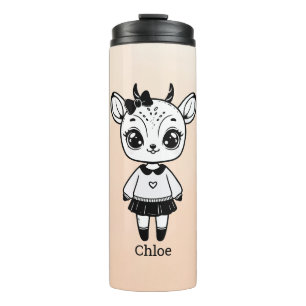 Entzückendes Antilopen-Mädchen - Süßes Doodle-Desi Thermosbecher