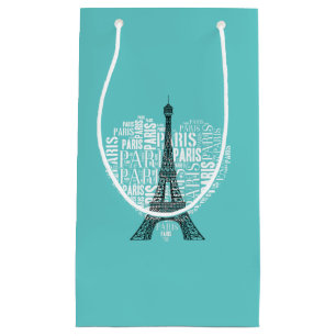 Entzückendes Aqua Eiffel-Turm-Liebe-Paris Kleine Geschenktüte