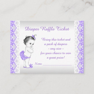 Entzückendes Baby-Mädchen Lila-Windel-Raffle-Ticke Begleitkarte