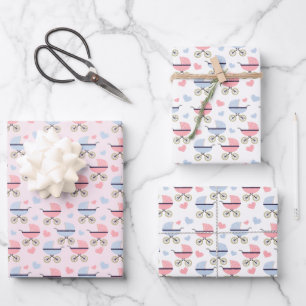 Entzückendes Babywagen-Geschenkpapier Geschenkpapier Set