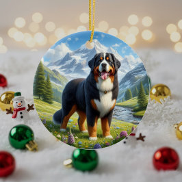 Entzückendes Berner Sennenhund-Andenken Keramik Ornament