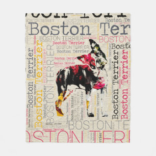 Entzückendes Boston Terrier Fleecedecke