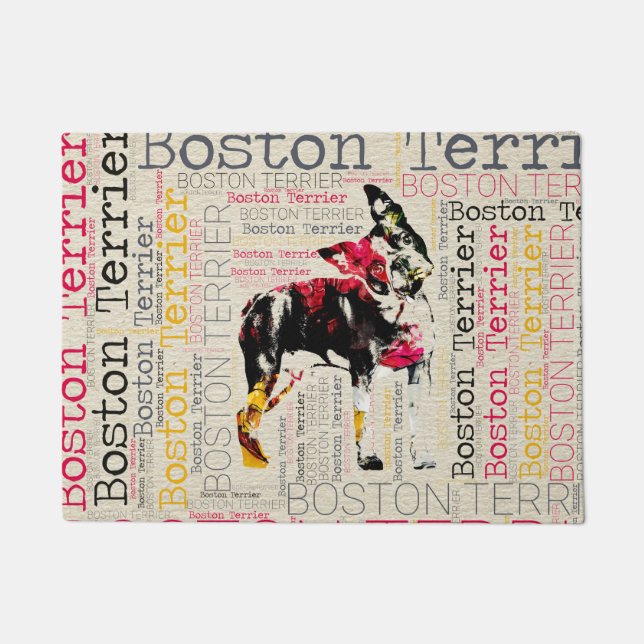 Entzückendes Boston Terrier Fußmatte (Vorderseite)