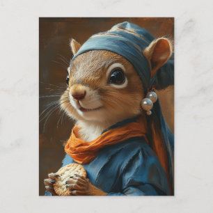 Entzückendes Eichhörnchen mit einer Perlenohrring  Postkarte
