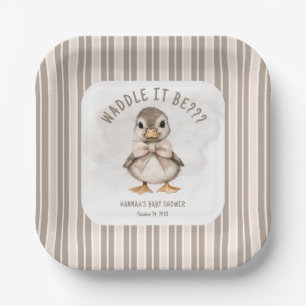 Entzückendes Entenküken Waddle It Be Baby Shower Pappteller