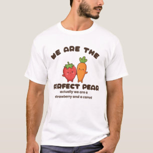 Entzückendes Erdbeer- und Karotten-Charakterdesign T-Shirt