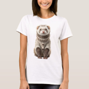 Entzückendes Frettchen in einem gemütlichen gestri T-Shirt