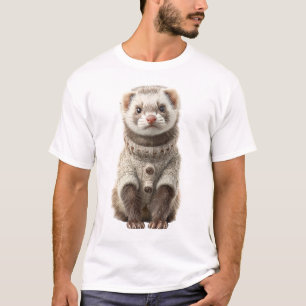 Entzückendes Frettchen in einem gemütlichen gestri T-Shirt