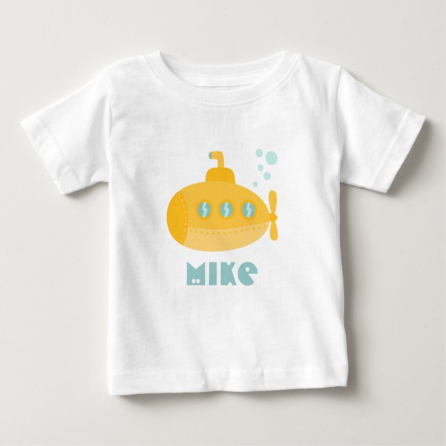 Entzückendes gelbes Unterseeboot Underwater Baby T-shirt (Vorderseite)