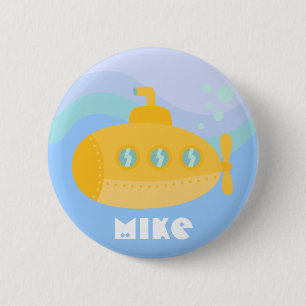 Entzückendes gelbes Unterseeboot Underwater Button