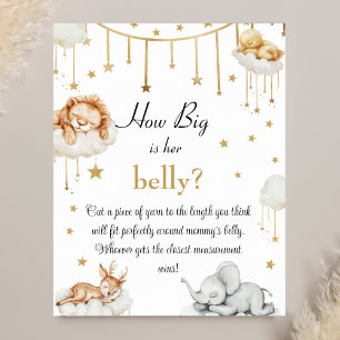 Entzückendes Gold-Himmels-Baby-Shower-Bauchspiel Poster