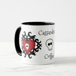 Entzückendes Goth Schädelherz Tasse