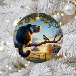 Entzückendes Haustier-Mittelhaar-Katzensouvenir Keramik Ornament