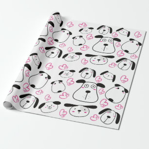 Entzückendes Hunde-Musterdesign Geschenkpapier