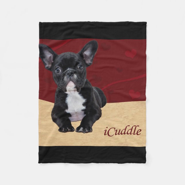 Entzückendes iCuddle französische Bulldogge Fleecedecke (Vorderseite)