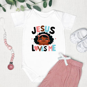 Entzückendes "Jesus liebt mich"-Design Baby Strampler