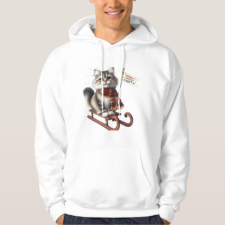 ​Entzückendes Kätzchen auf Schlitten: "Meowy Schne Hoodie