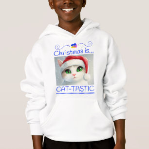 Entzückendes Katze-Weihnachts-T-Shirt – Katzensupe Hoodie