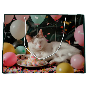 Entzückendes Katzen-Geburtstagsfeier-Design Große Geschenktüte