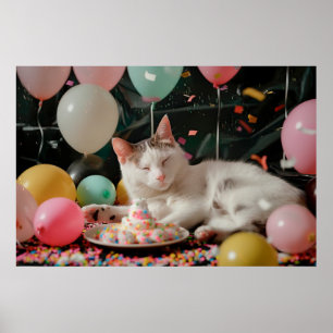 Entzückendes Katzen-Geburtstagsfeier-Design Poster